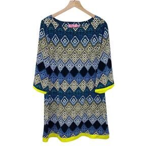 Eliza J Women’s Boat Neck 3/4 Sleeve Stretch Shift Dress Size 14